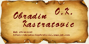 Obradin Kastratović vizit kartica